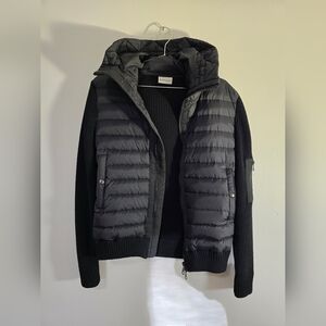 Moncler cardigan Knitted back and sleeves All black Mens Medium